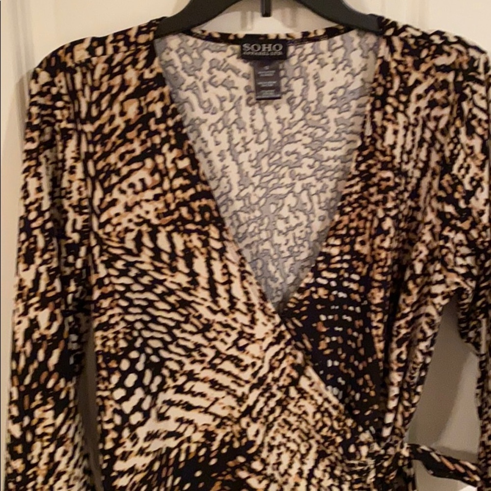 Soho animal print wrap dress size 12